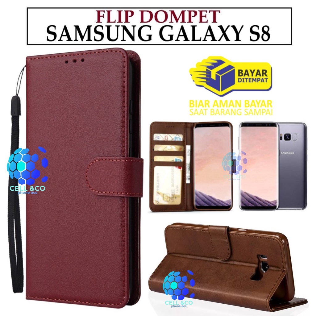 SAMSUNG GALAXY S8 CASE FLIP LEATHER WALLET PREMIUM FLIP CASE BUKA TUTUP KESING HP CASING FLIP CASE WALLET SAMSUNG GALAXY S8