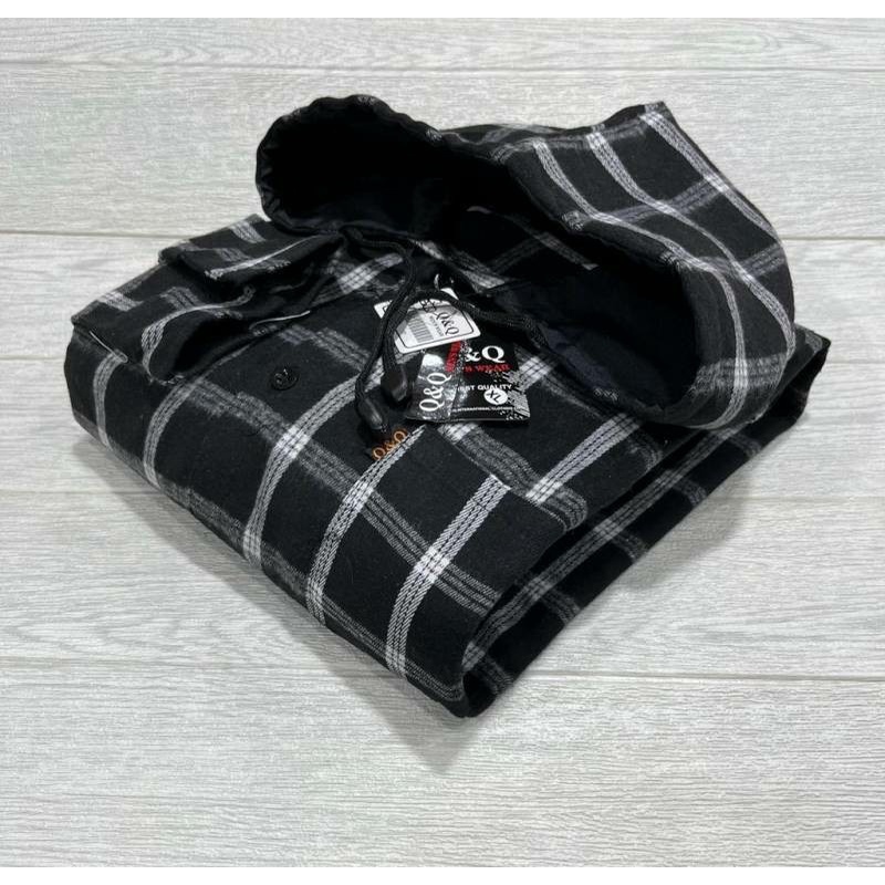 (BISA COD) KEMEJA FLANEL HOODIE PANJANG - KEMEJA HOODIE PREMIUM PANJANG PRIA - HOODIE KEMEJA BERTUDUNG FLANEL PRIA LENGAN