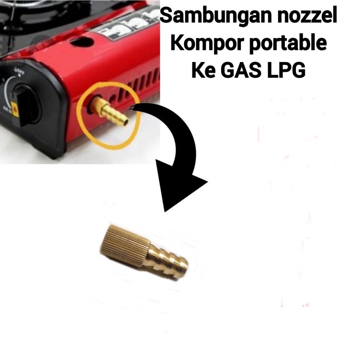 Adaptor Kompor Gas Portable ke Gas LPG / Nozzle Kompor Gas kaleng
