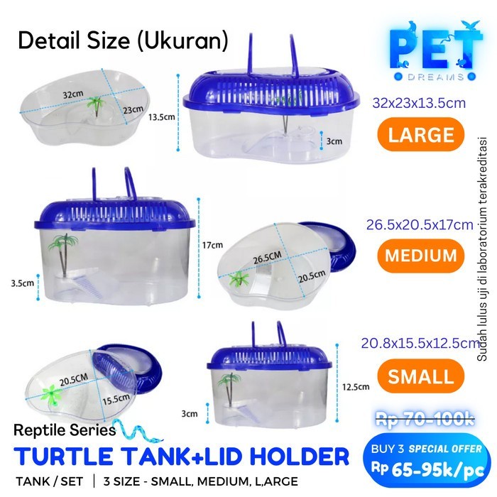 TURTLE TANK LID TUTUPAN AKUARIUM EMBER TEMPAT KANDANG KURA AIR BRAZIL