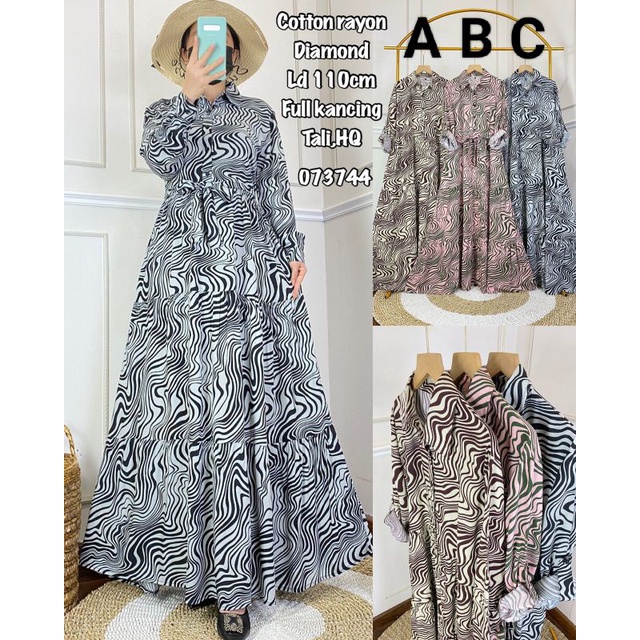 LONGDRESS COTTON RAYON DIAMOND 073744 //DRESS IMPORT BKK // TERUSAN IMPORT PREMIUM // FASHION MUSLIM IMPORT // DRESS IMPORT MURAH