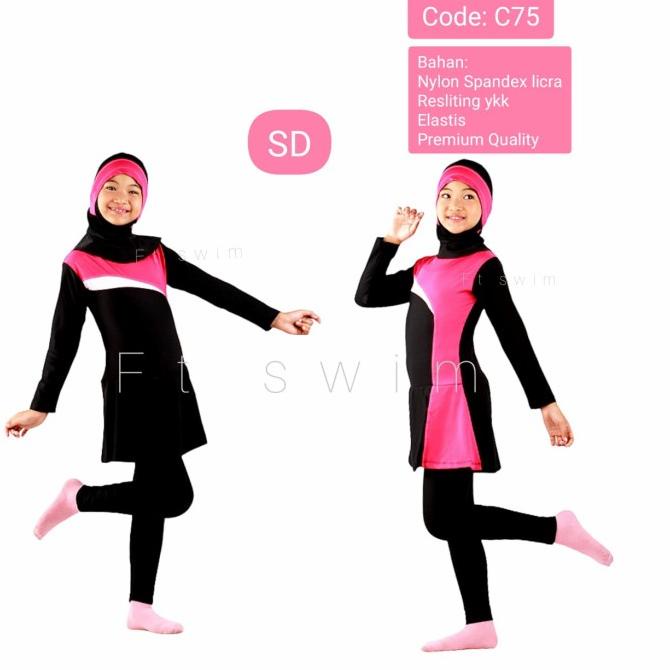 Baju Renang Anak Cewek Muslim Sd/Pakaian Renang Anak Perempuan Muslim