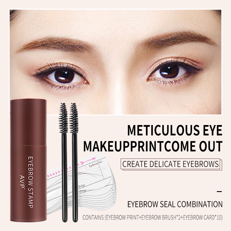 AVP Magic Eyebrow Cetakan Alis Instan Contouring Powder Waterproof With 10 Alis Stamp Reusable termurah