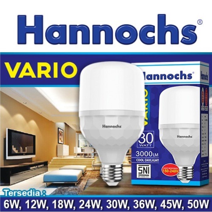 Lampu LED Hannochs Vario 6w Bohlam Bulb Cool Day Light SNI Original
