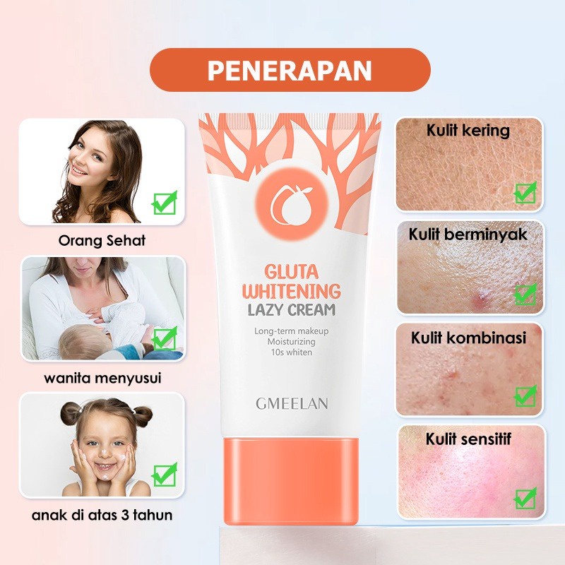 GMEELAN GLUTA WHITENING LAZY CREAM EXFOLIATING GEL MOISTURIZING DAY CREAM