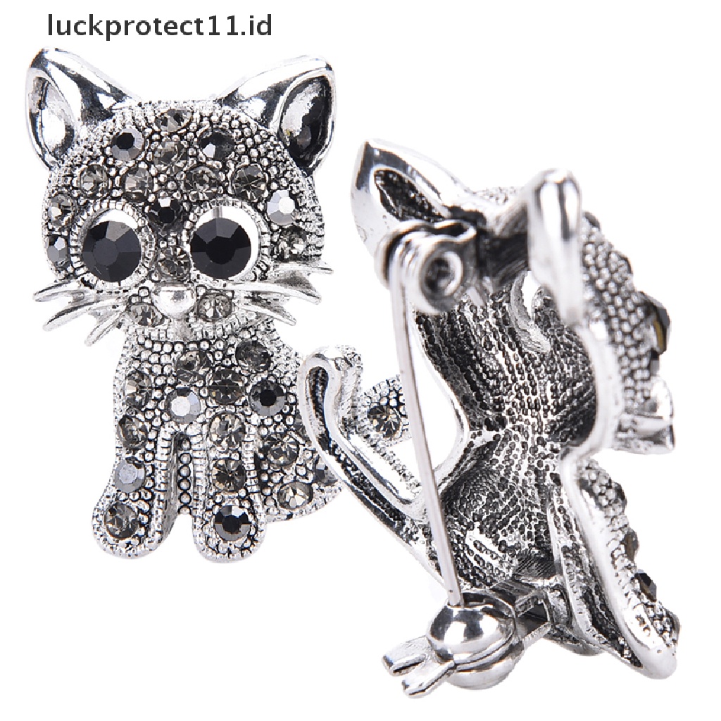 /Fashion Hot// Fashion// Kucing Kecil Yang Lucu Bros Pin Antik Berlapis Perak Mantel Kemeja Klip Fashion.