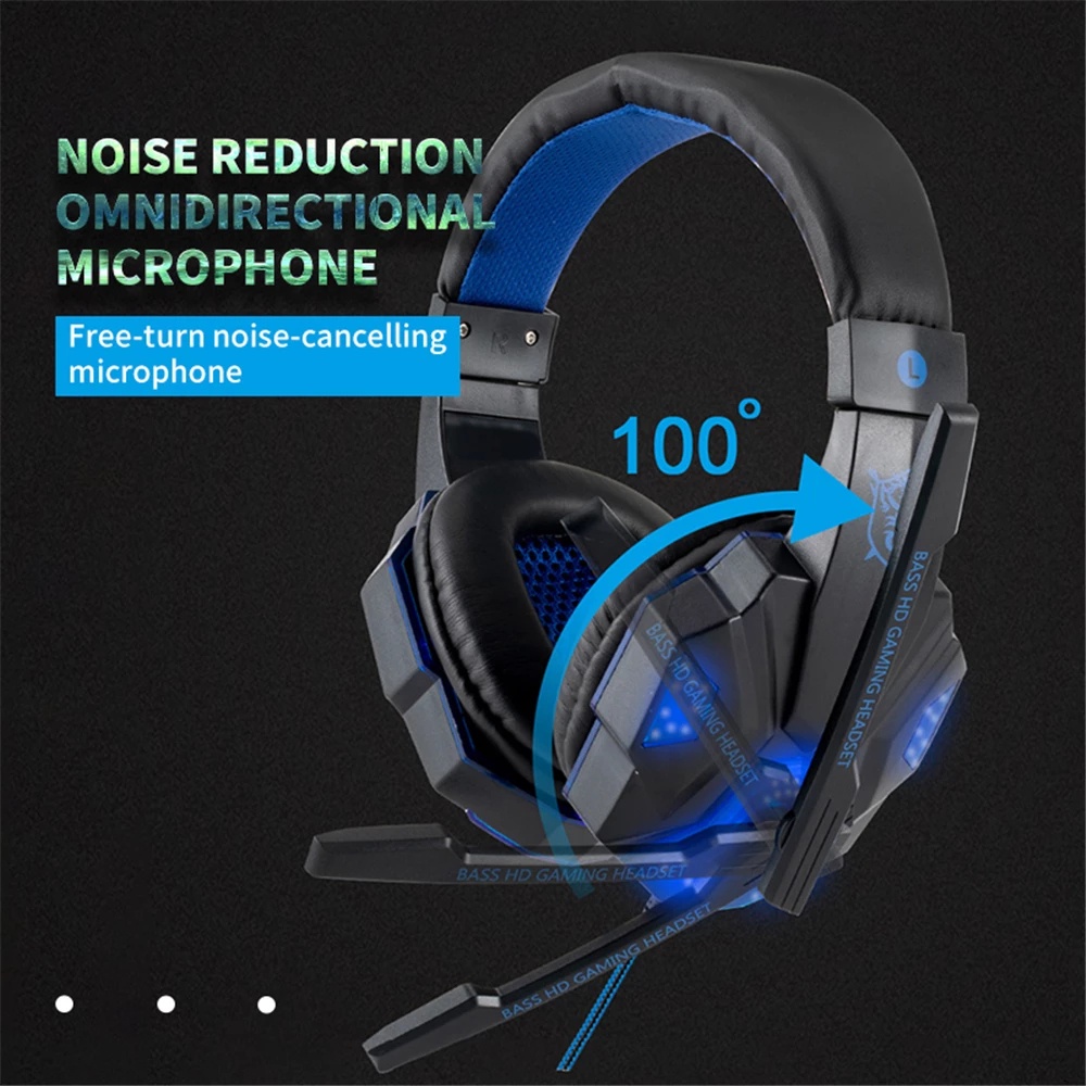 WiredI Light Lampu  LED Backlit Gaming Headset SY830  Microphone Pakai Kabel Headphone Gaming USB Virtual Surround Headset