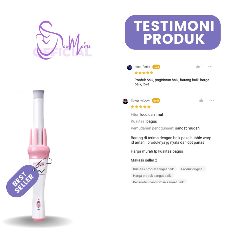 Catokan Cury Rambut Otomatis Alat Kecantikan Catok Rambut Pengeriting Rambut Automatic Catokan keriting Catok Magic Hair Curler Vivido Vogue 4 in 1 Original Premium Terbaru Terlaris Termurah