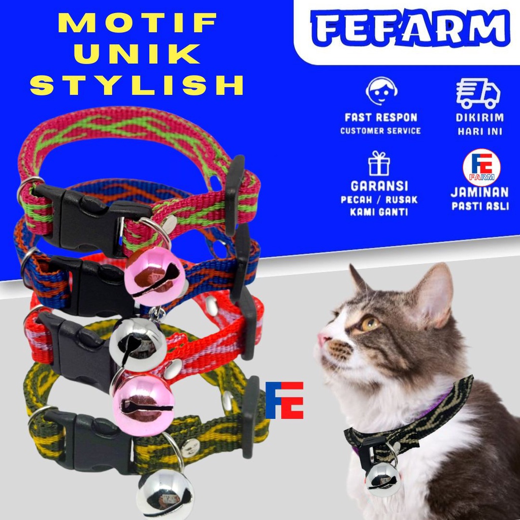 Kalung Kucing Motif Akar (Lonceng 14mm) FEFARM