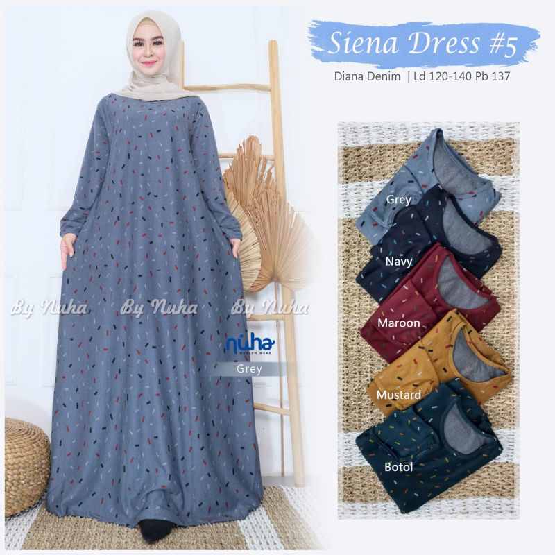SIENA DRESS #5 GAMIS JUMBO BAHAN DIANA DENIM
