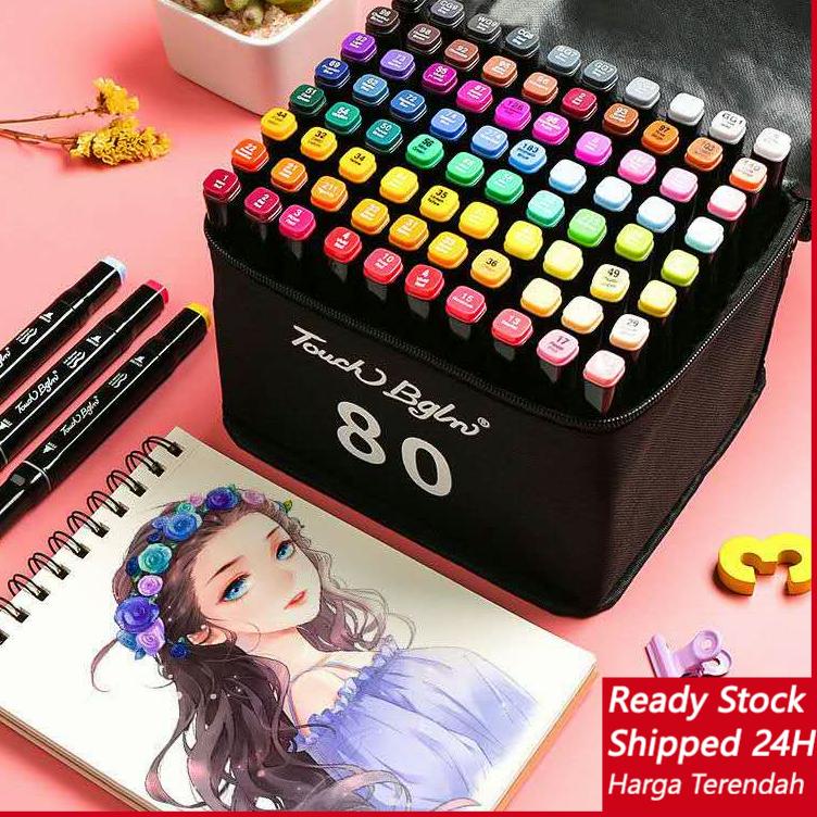 

[104] Touch 12/36/60/80 Warna Sketsa Spidol Umum General Marker Set Animation Markers Pasti Asli