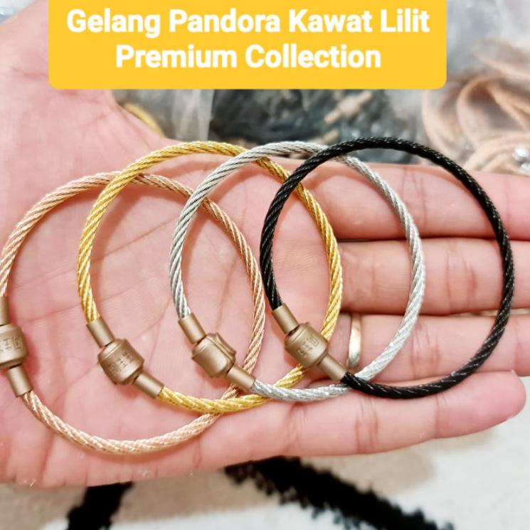 Limited Gelang Pandora Tali Kawat Lilit Premium Collection Waterproof Anti Karat