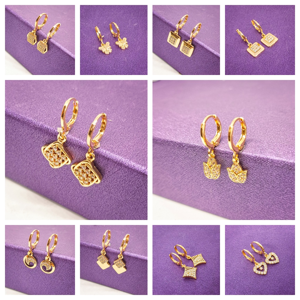 JEWELRY COD anting titanium wanita emas muda anti karat dewasa tusuk korea asli panjang dan luntur korea style