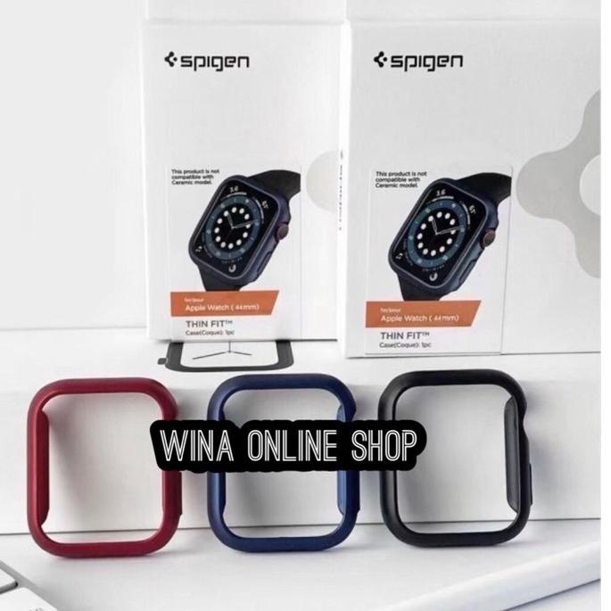 Paling Laku Spigen Bumper Thin Fit Apple watch 44mm / 45mm i watch seri 7 6 SE 4