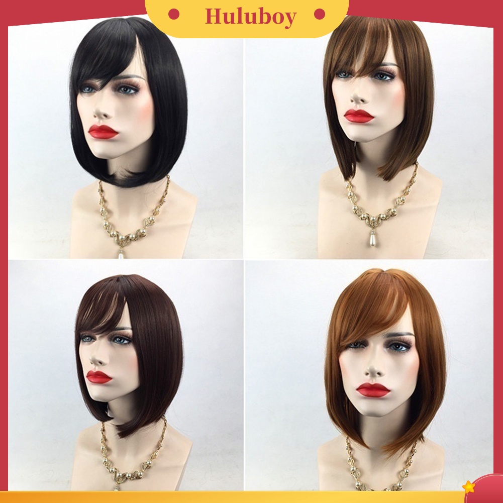 Wig Poni Ekstensi Model Lurus Panjang 30cm Gaya Bobo Untuk Wanita