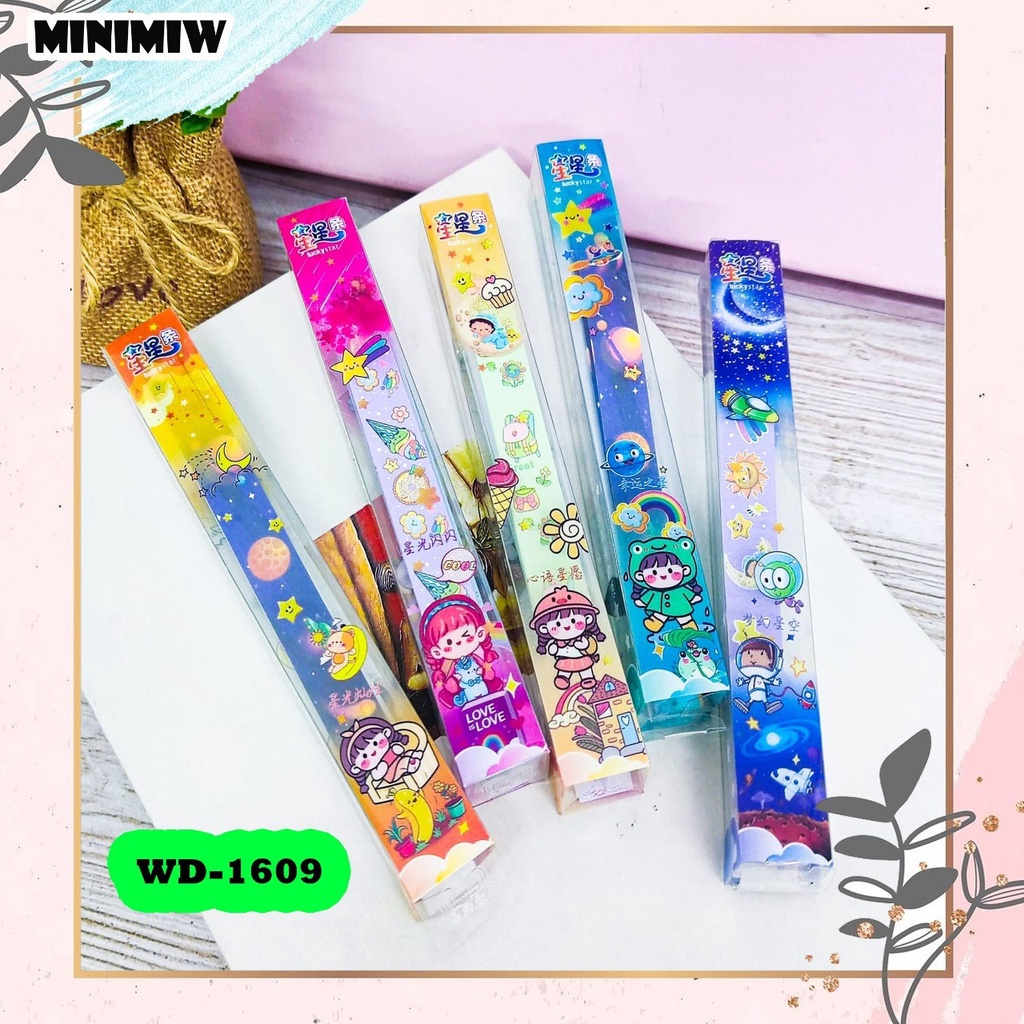 &quot;Kertas Bintang isi 36 lembar bucket bouquet pita Jepang kreatifitas anak WD-1609 Set Daily Manual Cute Pattern Decorative  Tape Sticker Gift Box&quot;