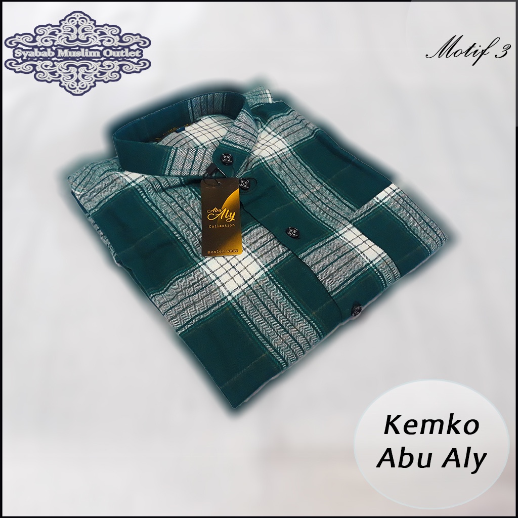 New and Viral Kemko Kemeja Koko Flanel Abu Aly Premium Motif 3