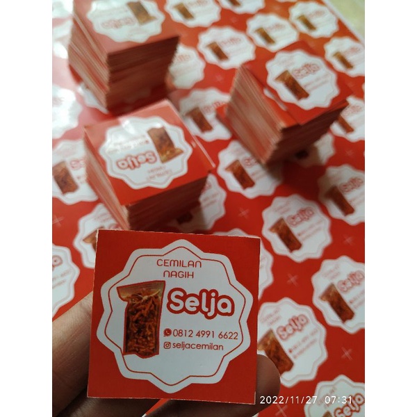 

stiker label makanan + cutting