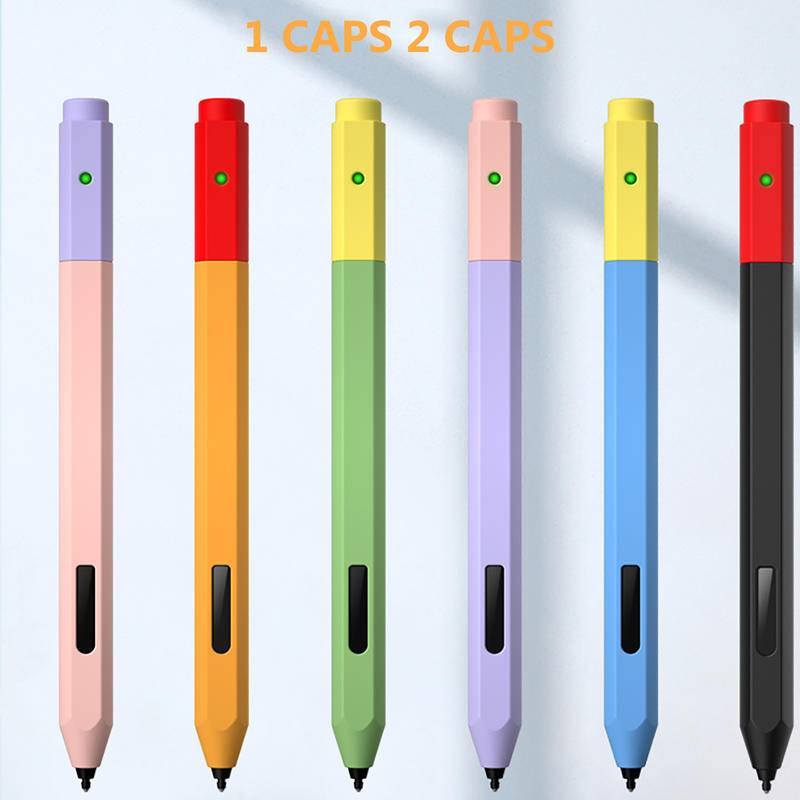 Silikon Case Untuk Microsoft Surface Pen Colorblock Design Split Cover Untuk Tablet Microsoft Surface Pencil Stylus Touch Pen Protector Sleeve