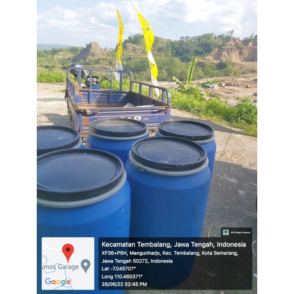 Drum 200 Liter - Tong plastik tebal 220 kg - Tandon air - Gentong