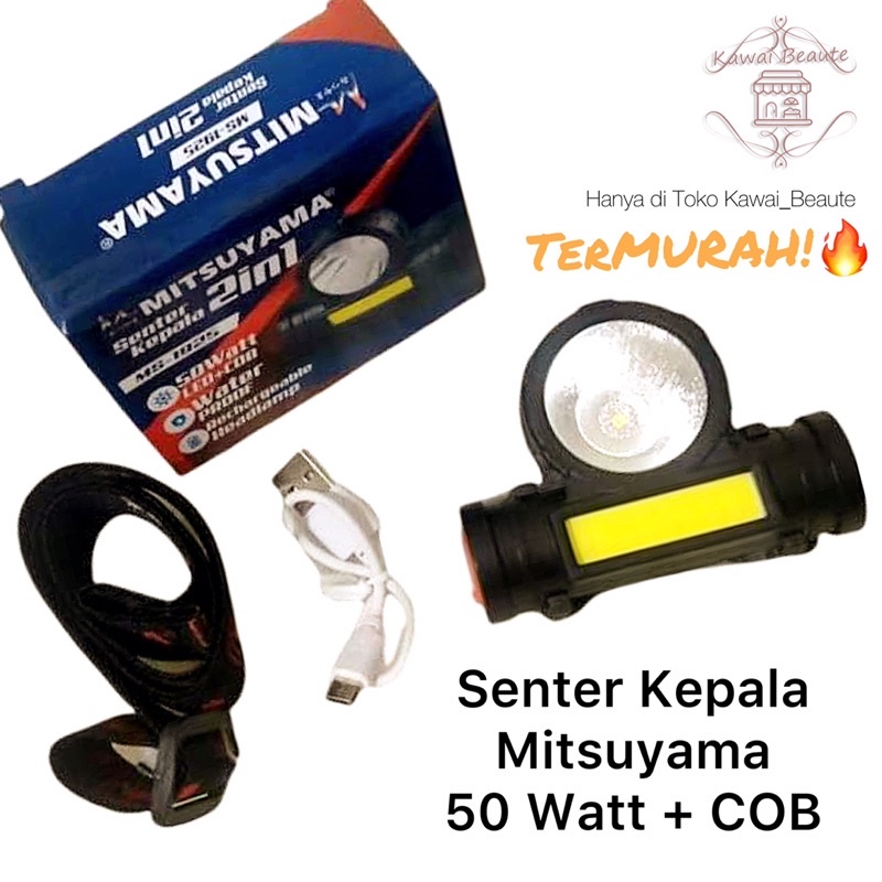 Senter Kepala Mitsuyama 50 Watt + COB MS-1925 Isi 240 pcs/ctn