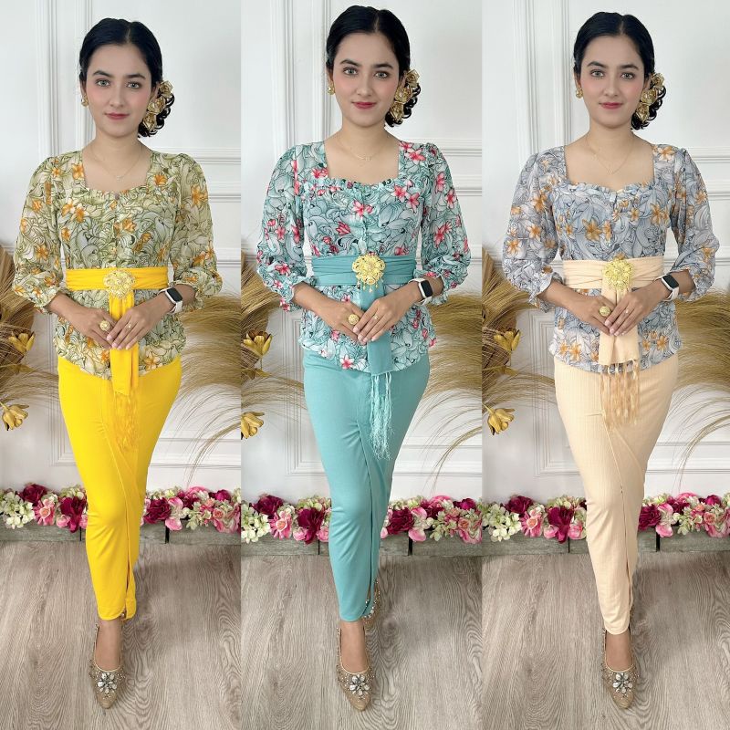 SALE SETELAN KEBAYA BALI | kebaya sabrina tangan karet