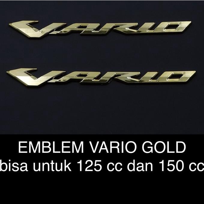{BISA COD] ASLI Emblem Vario 125 Vario 150 Gold Timbul - Kiri Kanan - Import Thailand TERLARIS TERPE
