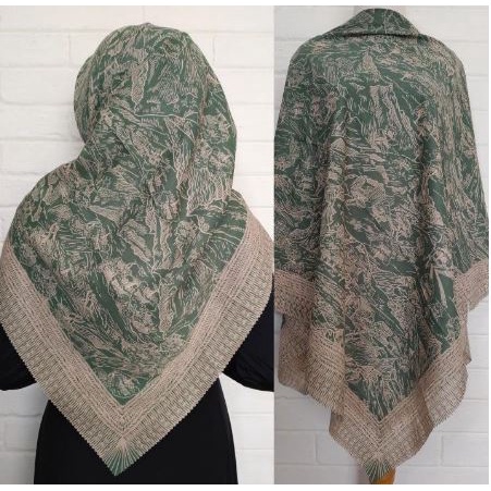 HIJAB VOAL JUMBO SYARI MOTIF PEGUNUNGAN HIJAU PREMIUM