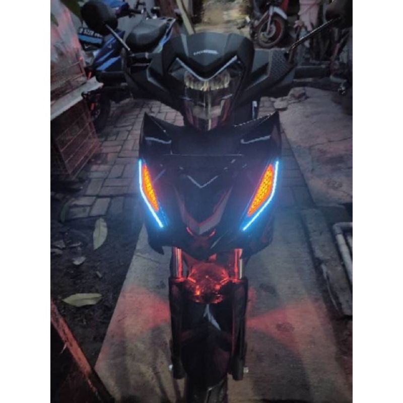 Lampu led DRL alis 30CM tempel fleksibel mobil motor