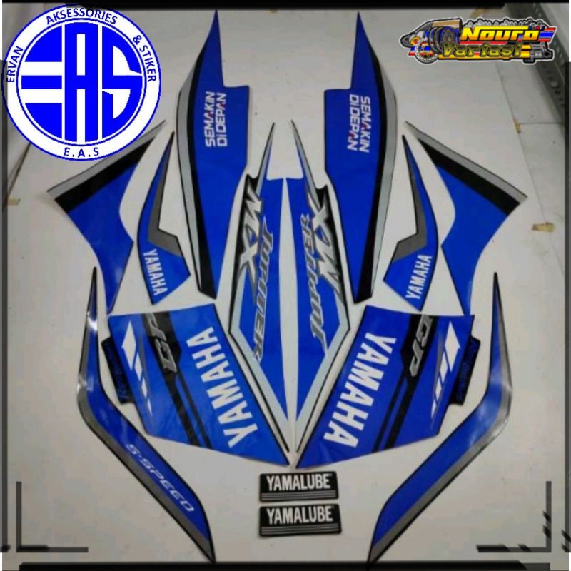 Striping Stikeryamaha jupiter mx new 2014 gp series hitam biru list body standar