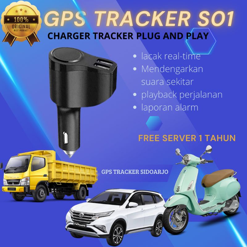 GPS TRACKER CHARGER S01 2 USB FREE SERVER 1 TAHUN