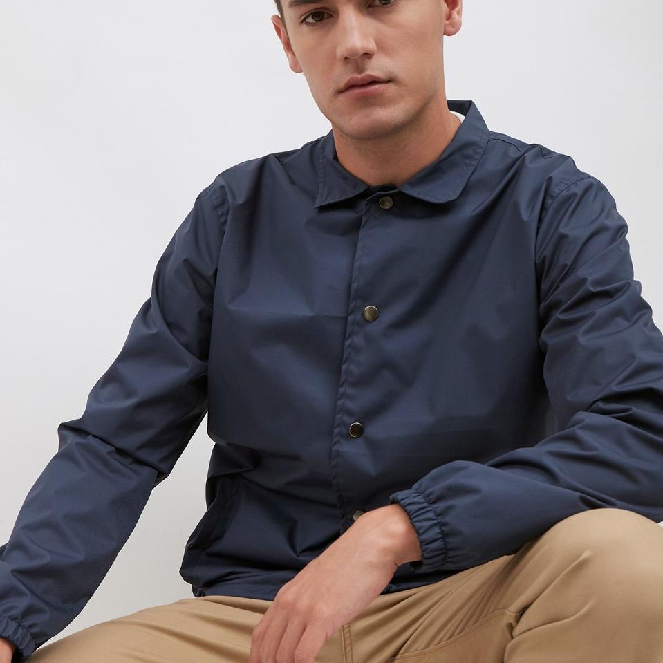 Terpercaya M231 Jaket Pria Taslan Coach Grafis Panjang Navy 1825