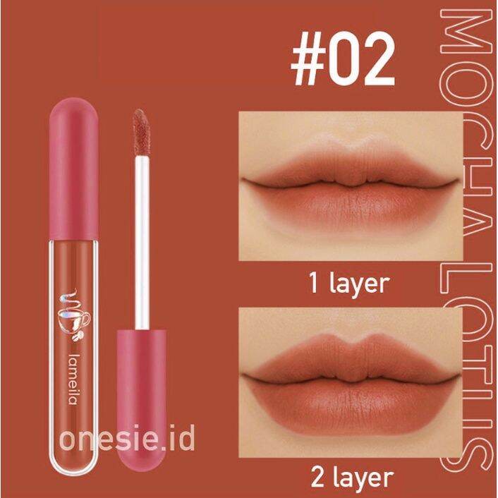 LAMEILA 1041 NUDE Lip Glaze Lipstik Cair Lip Gloss Pelembab Bibir