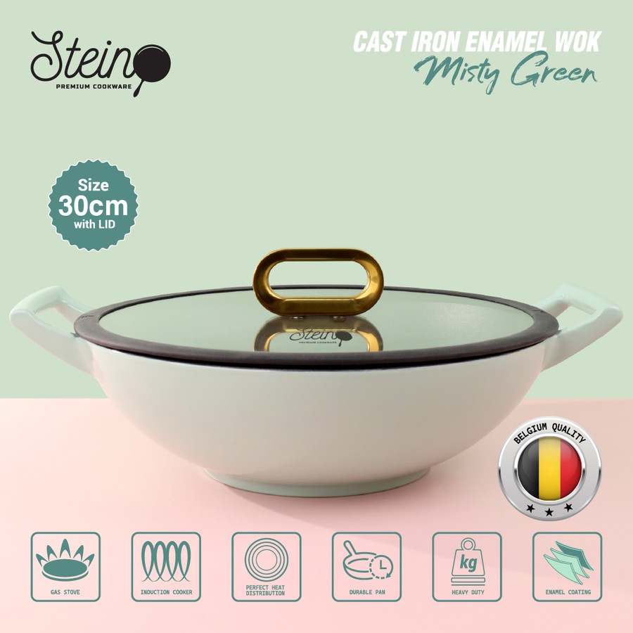 Steincookware Stein Cast Iron Wok 30cm