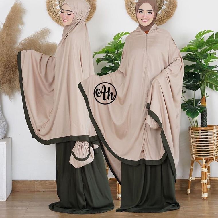 BRK.11De22ᴸ • Mukena Dewasa 2in1 Travel Combi/Mukena Dewasa Jumbo Travel/Mukena Resleting Dagu/Muken