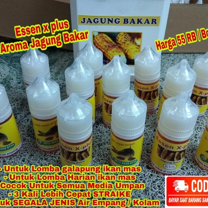 [Bayar DiTempat] essen x plus 30ml- aroma jagung bakar ,essen ikan mas