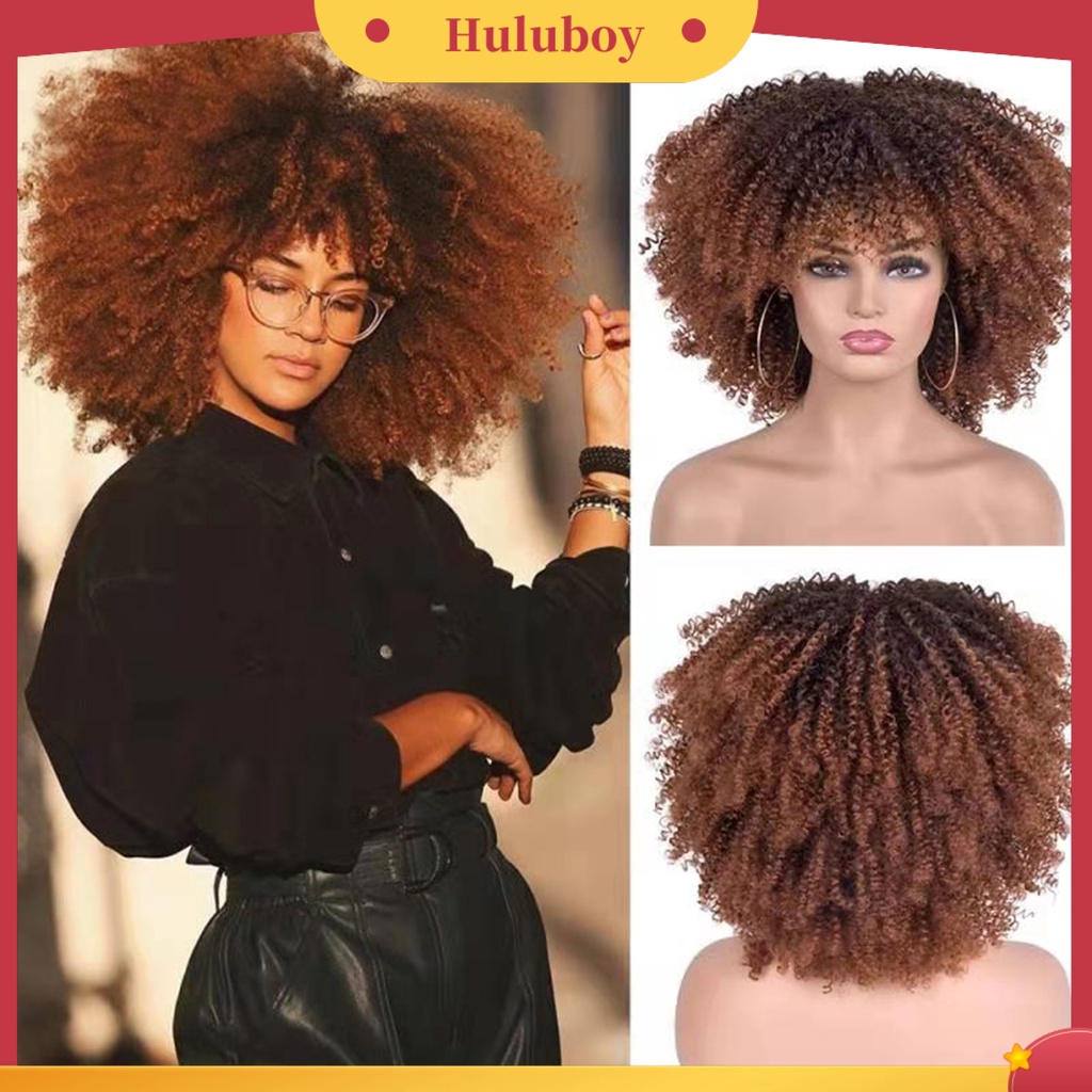 Wig Rambut Keriting Afrika Nyaman Dipakai Untuk Wanita