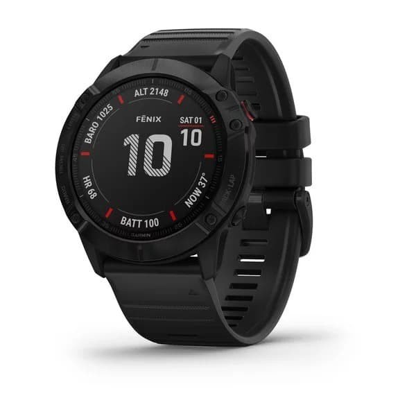 Garmin Fenix 6x Pro Solar Gray Black Band Jam GPS Titanium Carbon ori