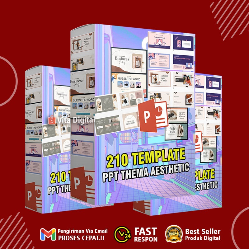 210 Template PPT (PowerPoint) Aesthetic Siap Edit