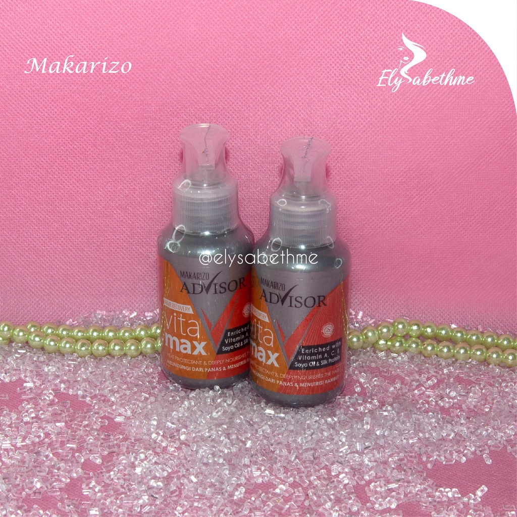 ✿ELYSABETHME✿ 【﻿ＭＡＫＡＲＩＺＯ】makarizo vitamax pump 50 ml untuk menutrisi batang rambut dipakai sebelum catok hair dryer