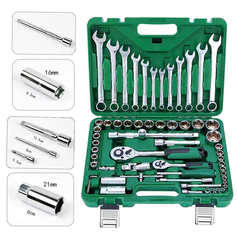 Isku Kunci Shock Set Alat Kunci Pas 61 pcs 24gigi Kunci Torsi Tool Set