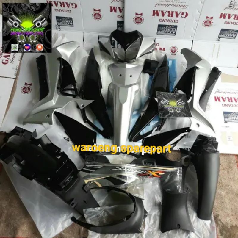 Full body Supra x 125 Batman silver hitam