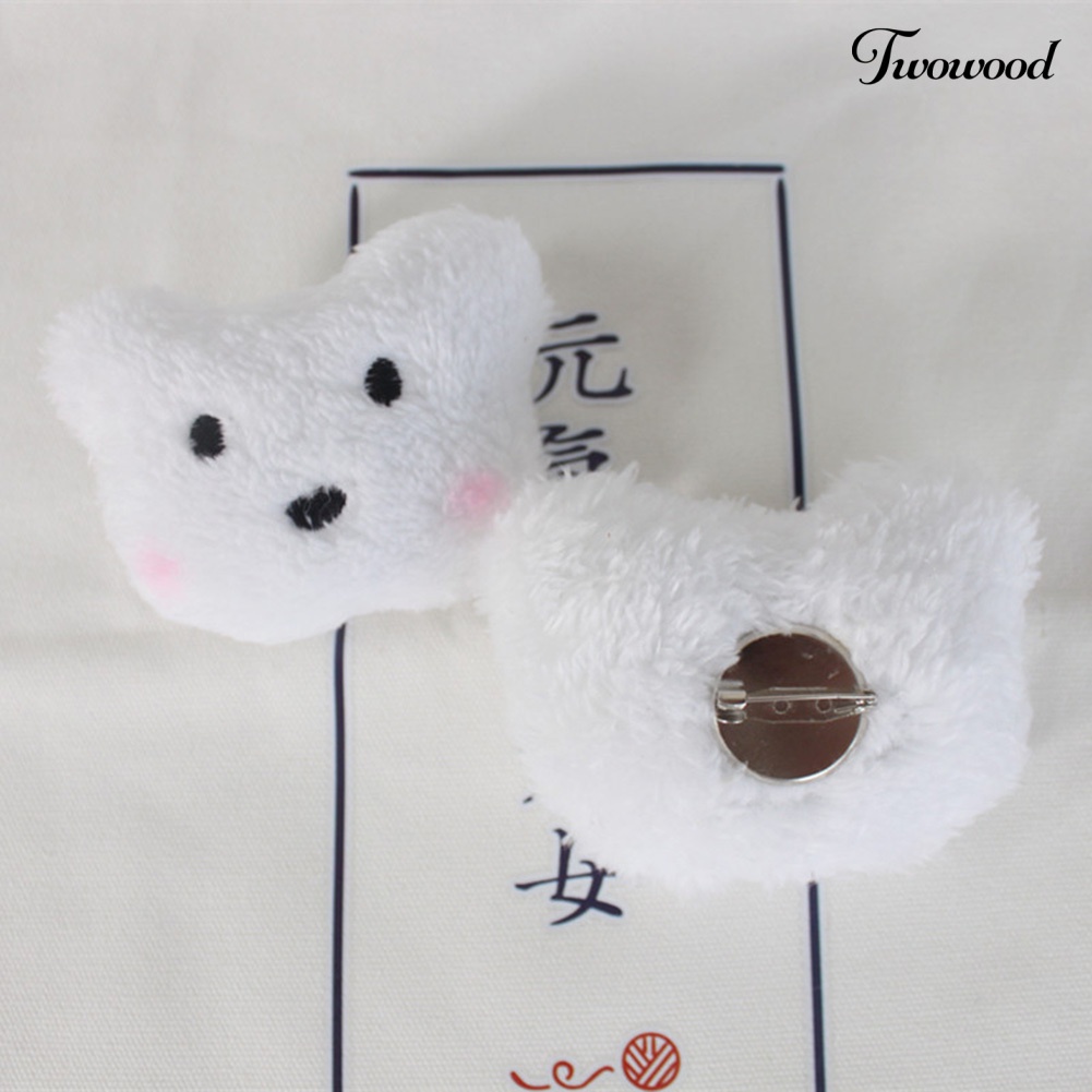 Twowood Lovely Rabbit Bear Boneka Mewah Bros Pin Tas Dekorasi Jaket Kerah Aksesori