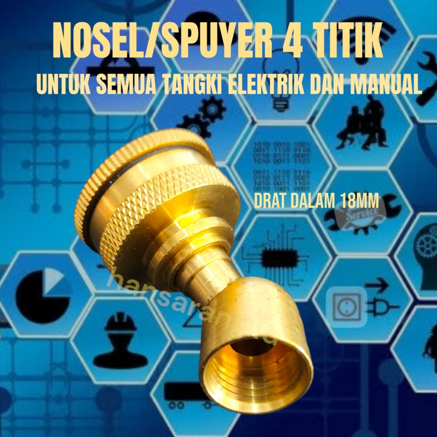 Nozzle nosel Spuyer Kuningan Sprayer  Lubang 4 BISA UNTUK SEMUA TANGKI ELEKTRIK DAN MANUAL