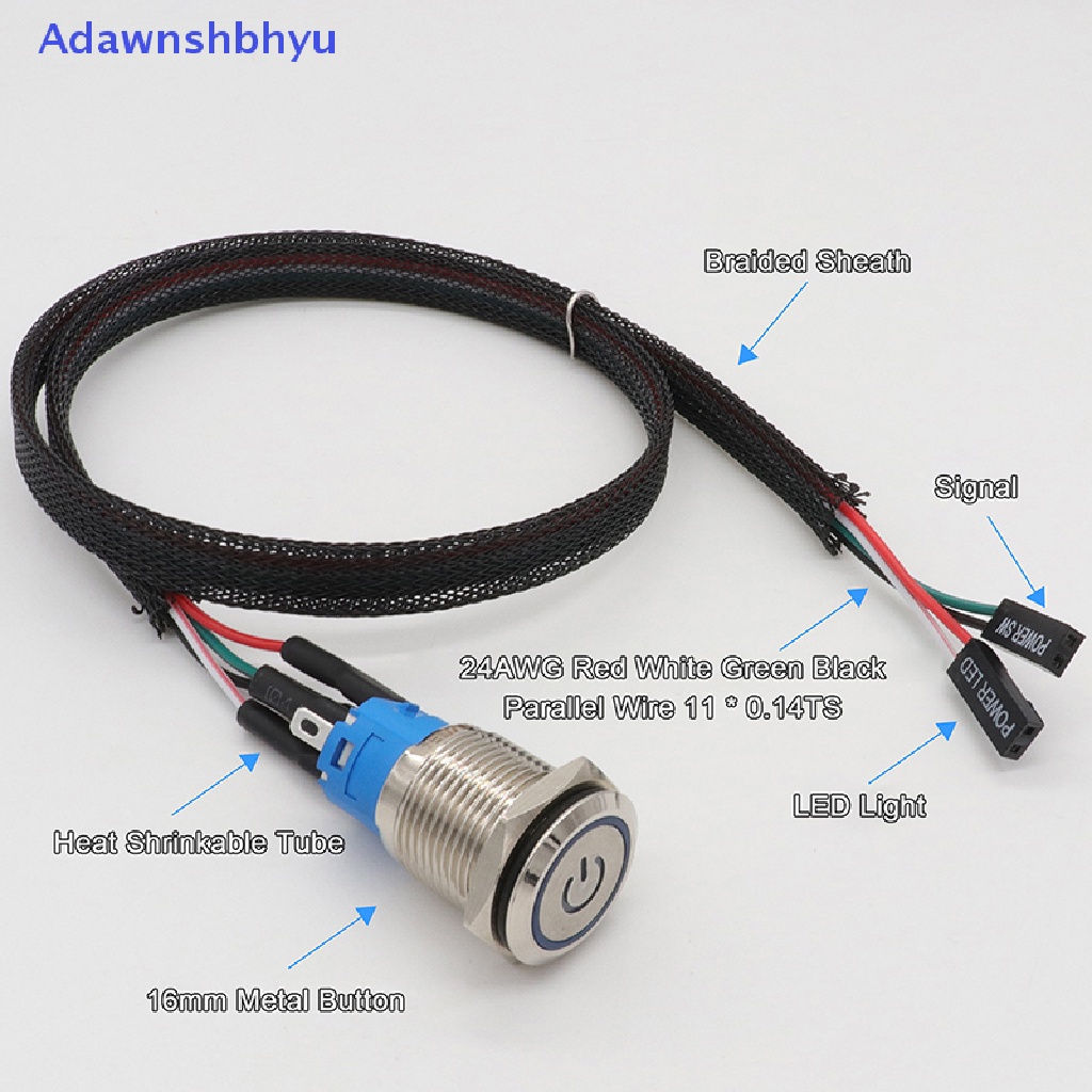 Adhyu PC Host Start Power SW Button Switch Komputer Reset Saklar Tombol SW Dengan ID Kabel