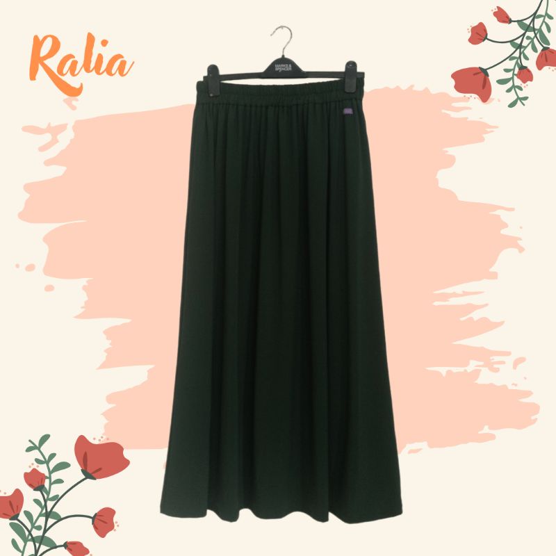 rok jumbo panjang rok jersey polos hijau army
