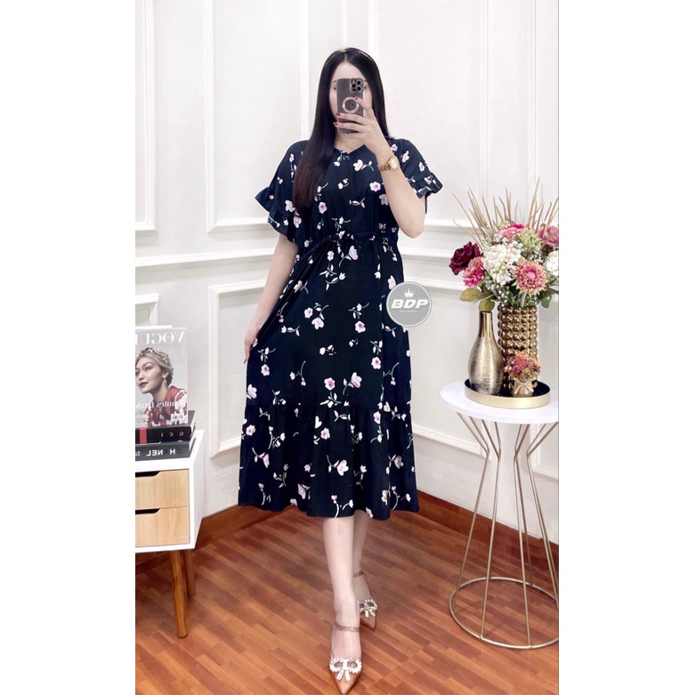 Dress Kimono Rayon Busui | Baju Tidur Wanita Daster Kekinian Kancing Depan