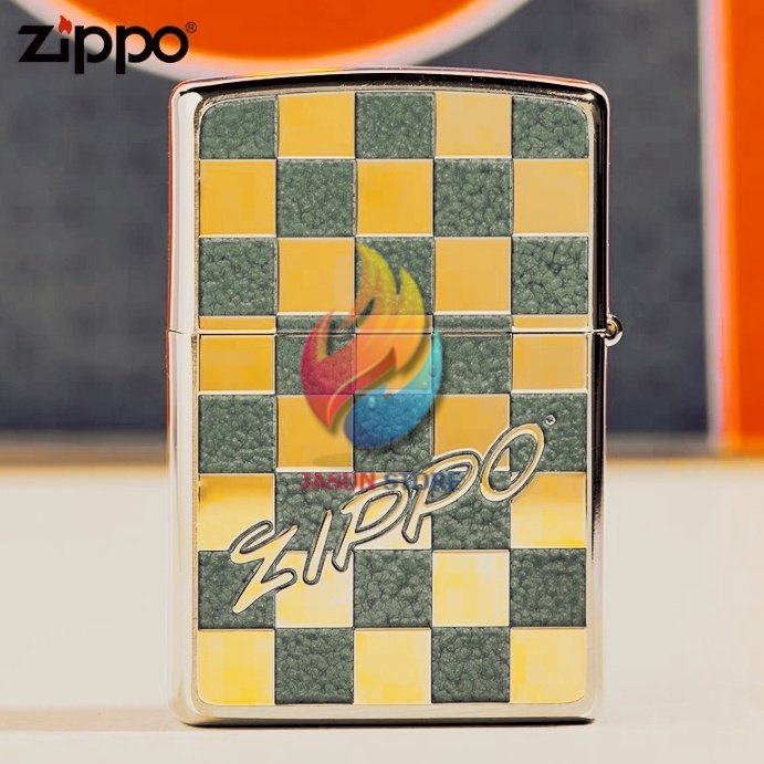 BISA COD! Terbaru Korek Api Zippo Chessboard Original Ping Sound