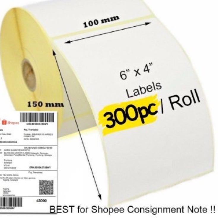 

[KODE DM9BL] label thermal label stiker barcode label pengiriman 100x150 / 300pcs
