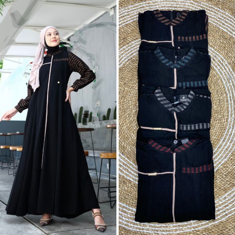 Jual Ghania Dress Gamis Fenta House Original Premium Edisi Hitam